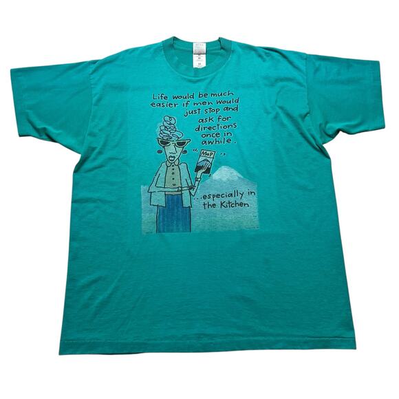 Vintage 1990s "life will be much easier if men would" Graphic TShirt XXL Grandma - Picture 1 of 9